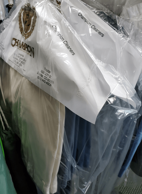 Packing at Champion Dry Cleaners